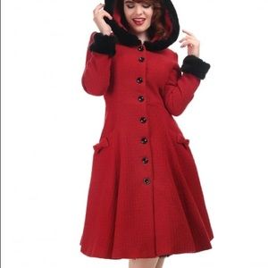 Collectif Red Pinup Hazel Swing Coat